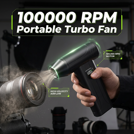 💨 Oplaadbare luchtblazer – 100.000 rpm, 6000 mAh & ingebouwde verlichting. Blaas stof uit toetsenborden, auto & kieren. USB-C! ✨🔋