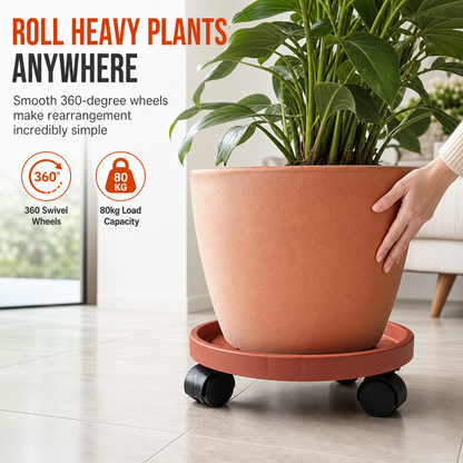 ⏰🎁Ronde plantenroller met zwenkwielen