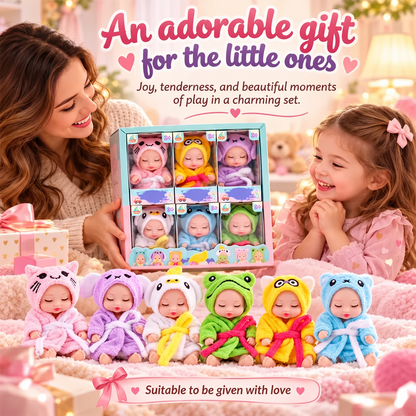 ⏳ Tijdelijke aanbieding⏳ 🍼 Mini-Babypoppenset met Dierenoutfits