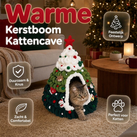 ⏰🎁Gezellige Kerstboom Kattenmand